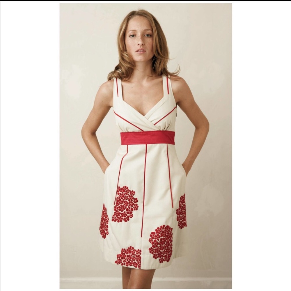 Anthropologie Floreat Coral Way Dress